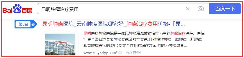 昆明腫瘤治療費用關(guān)鍵詞排名